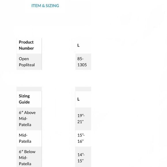 CORFLEX COOLTEX 13" ANTERIOR CLOSURE KNEE WRAP OPEN POPLITEAL WITH HING… - Picture 5 of 16